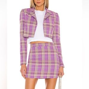 Dione Blazer Skirt Set in Purple